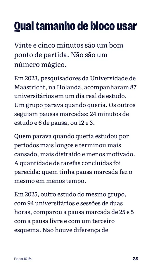 Página do guia: qual tamanho de bloco usar